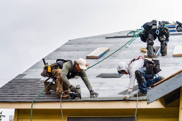 Professional Gutter Installation technician working in Reno, OH
